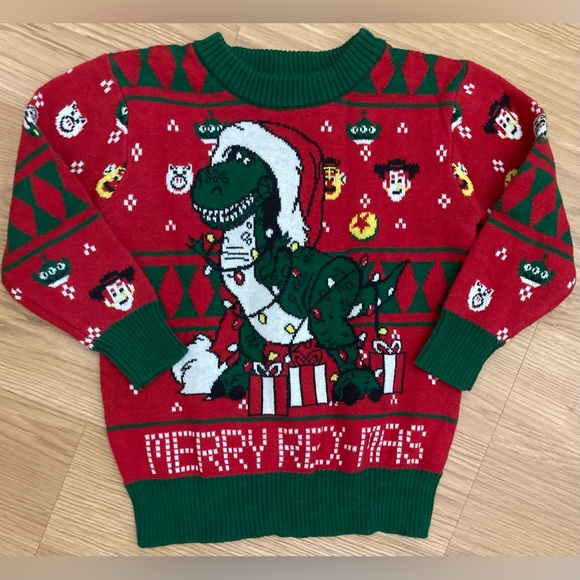 Toy Story Festive Dinosaur Rex Christmas Sweater 12M - Picture 1 of 4